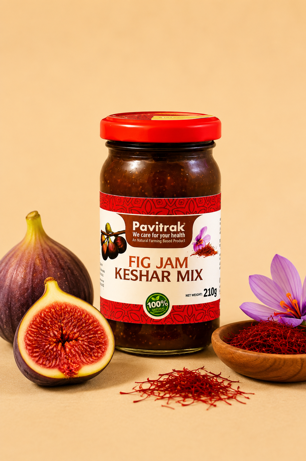 Pavitrak Organic Fig Jam With Added Kesar